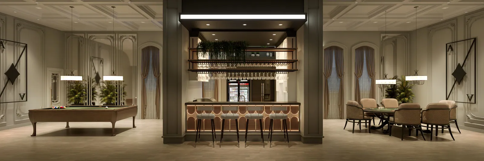 Sala de jogos e bar